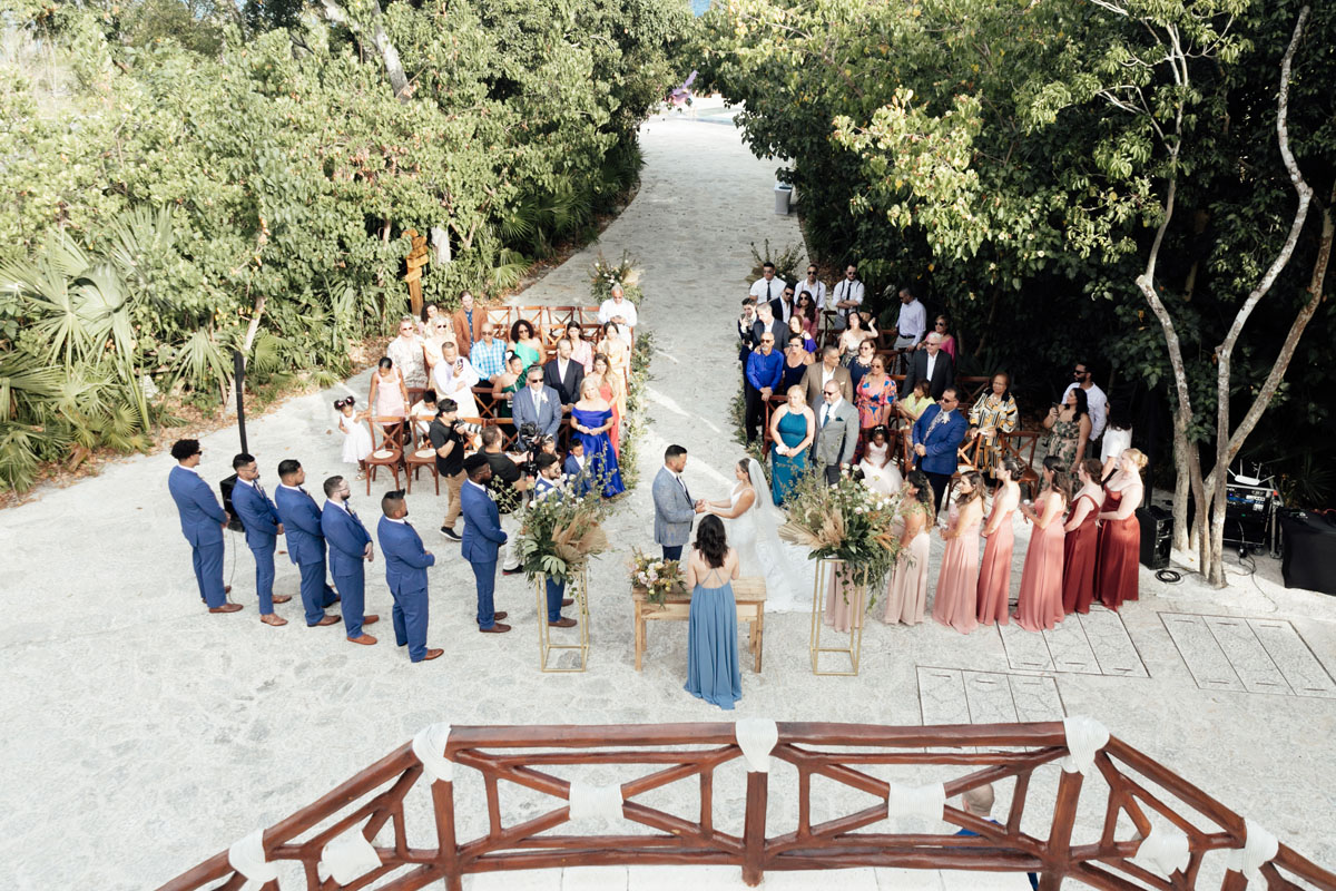 Wedding seen from height of Xpril Pyramid